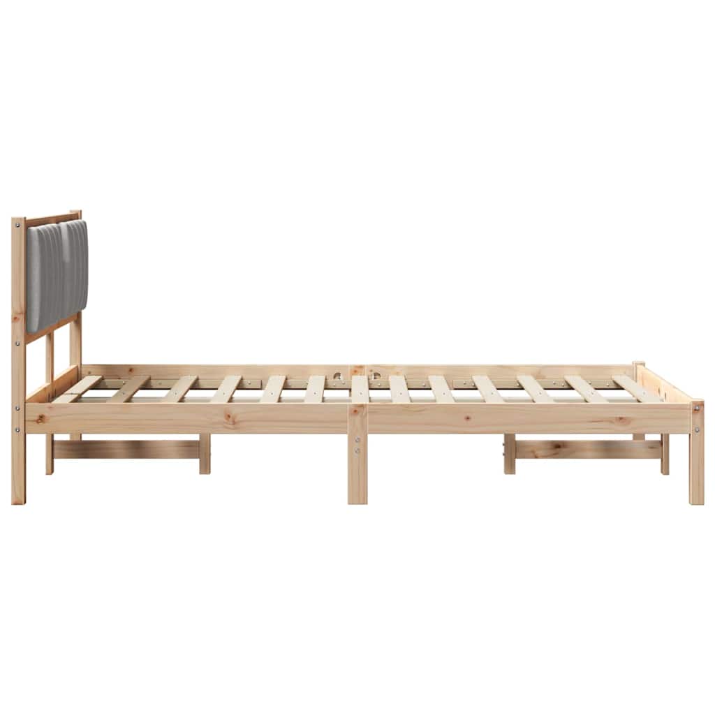 Bedframe met Gevoerd Hoofdgedeelte Lichtgrijs 120 x 200 cm is nu te koop bij PeponiXL, paradijselijk wonen!