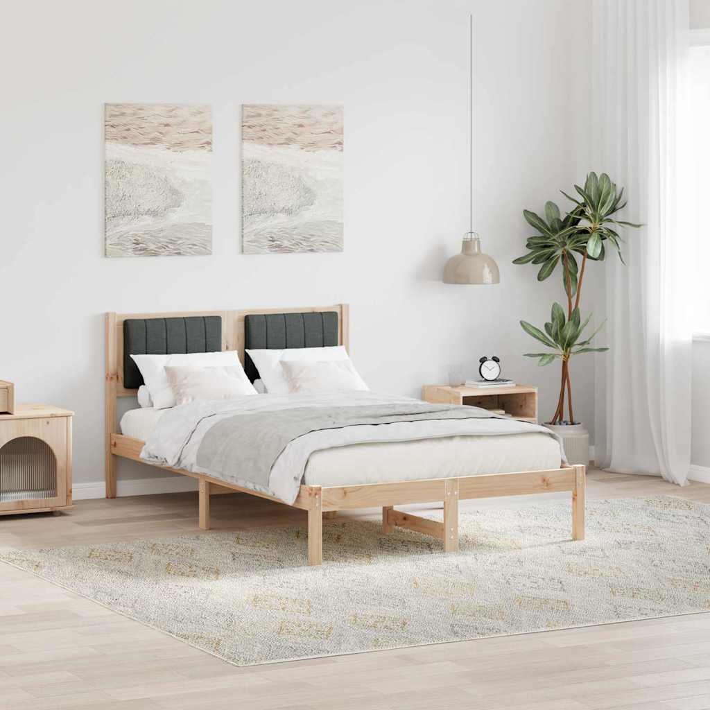 Bedframe met Gevoerd Hoofdgedeelte Donkergrijs 120 x 200 cm is nu te koop bij PeponiXL, paradijselijk wonen!