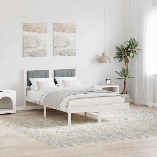Bedframe met Gevoerd Hoofdgedeelte Lichtgrijs 120 x 200 cm is nu te koop bij PeponiXL, paradijselijk wonen!