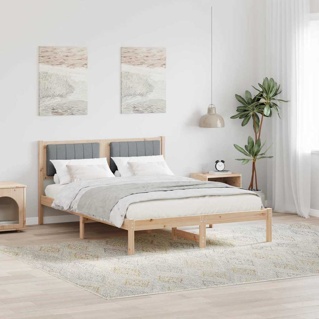 Bedframe met Gevoerd Hoofdgedeelte Lichtgrijs 140 x 190 cm is nu te koop bij PeponiXL, paradijselijk wonen!