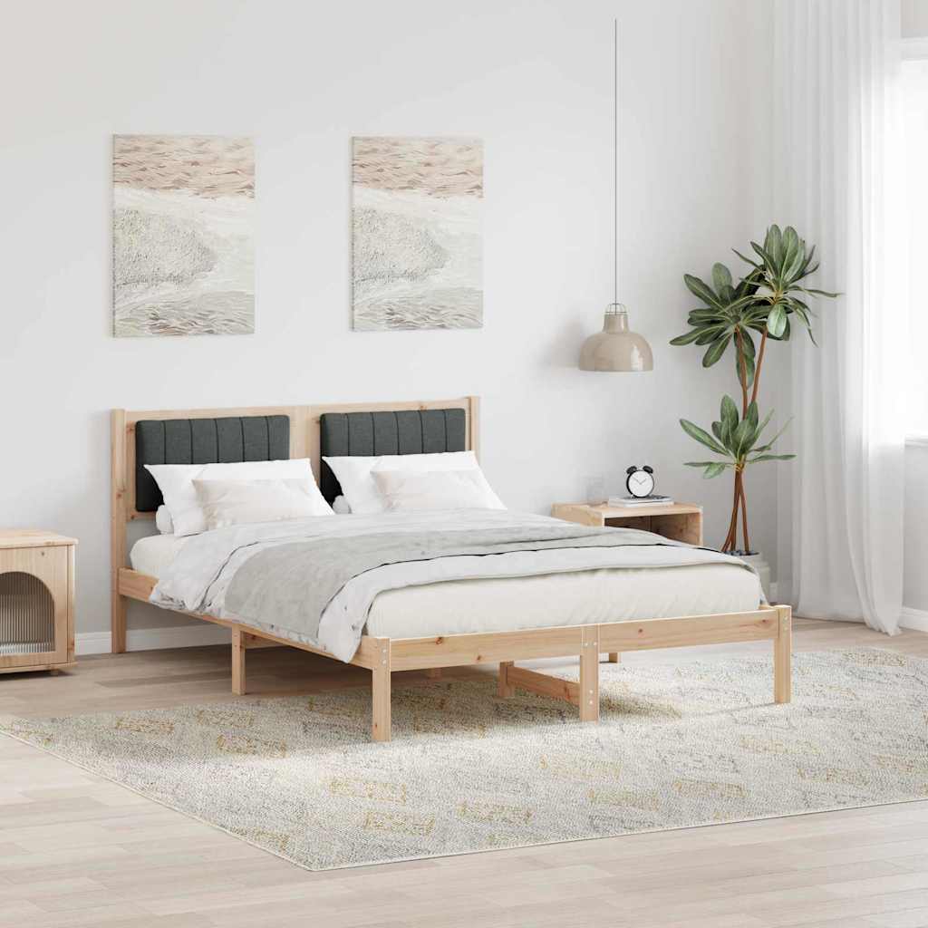 Bedframe met Gevoerd Hoofdgedeelte Donkergrijs 140 x 190 cm is nu te koop bij PeponiXL, paradijselijk wonen!