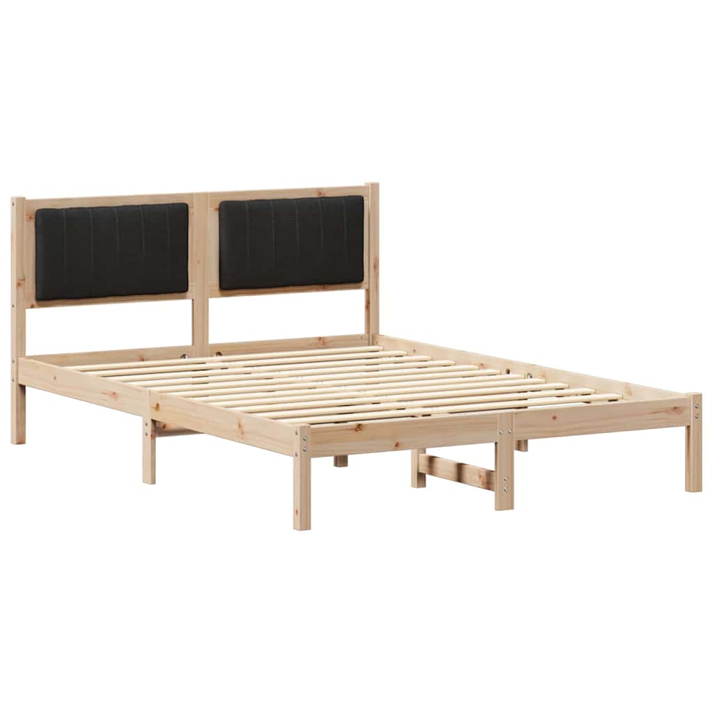 Bedframe met Gevoerd Hoofdgedeelte Zwart 140 x 190 cm is nu te koop bij PeponiXL, paradijselijk wonen!