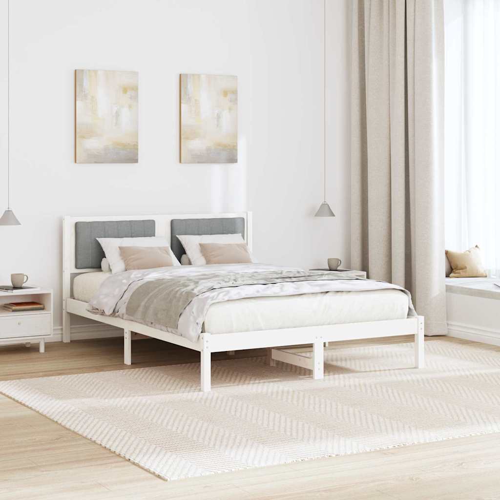 Bedframe met Gevoerd Hoofdgedeelte Lichtgrijs 140 x 190 cm is nu te koop bij PeponiXL, paradijselijk wonen!