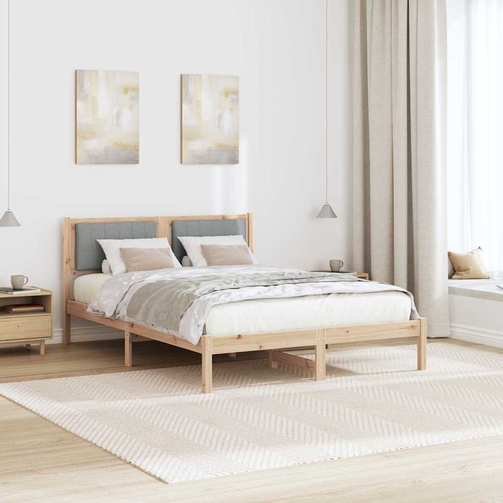 Bedframe met Gevoerd Hoofdgedeelte Lichtgrijs 135 x 190 cm is nu te koop bij PeponiXL, paradijselijk wonen!