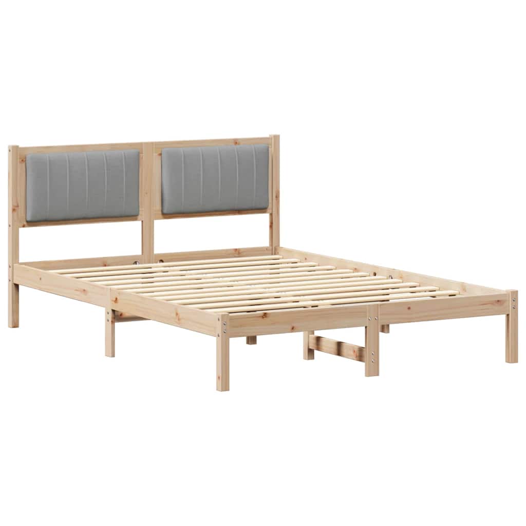 Bedframe met Gevoerd Hoofdgedeelte Lichtgrijs 135 x 190 cm is nu te koop bij PeponiXL, paradijselijk wonen!