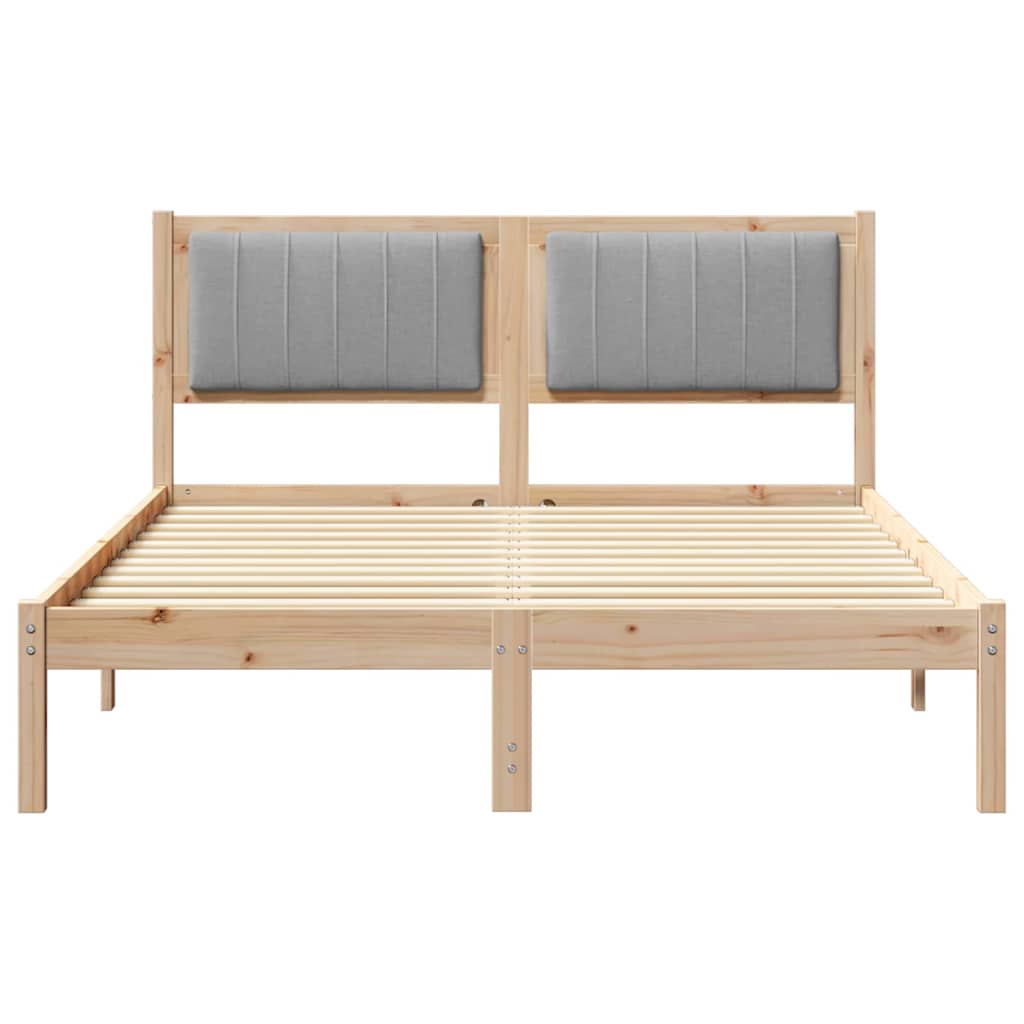 Bedframe met Gevoerd Hoofdgedeelte Lichtgrijs 135 x 190 cm is nu te koop bij PeponiXL, paradijselijk wonen!