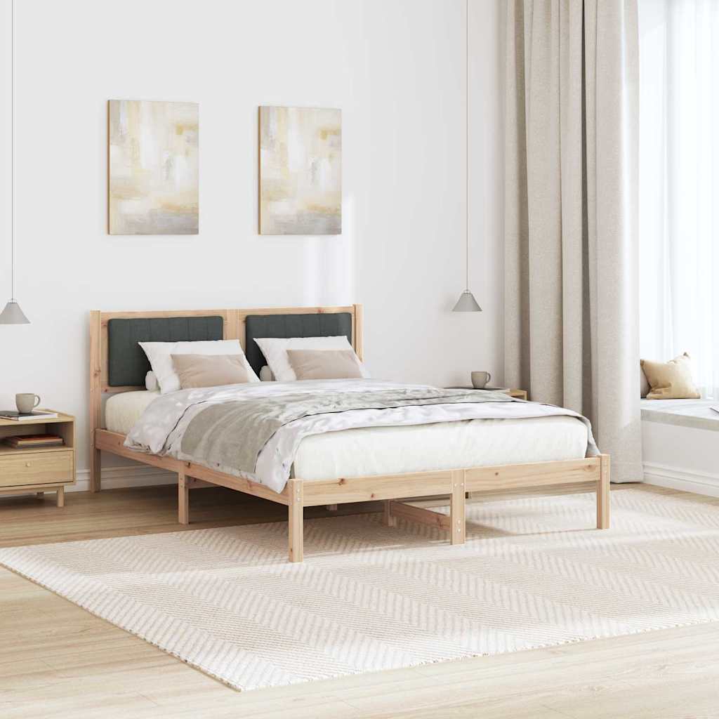 Bedframe met Gevoerd Hoofdgedeelte Donkergrijs 135 x 190 cm is nu te koop bij PeponiXL, paradijselijk wonen!