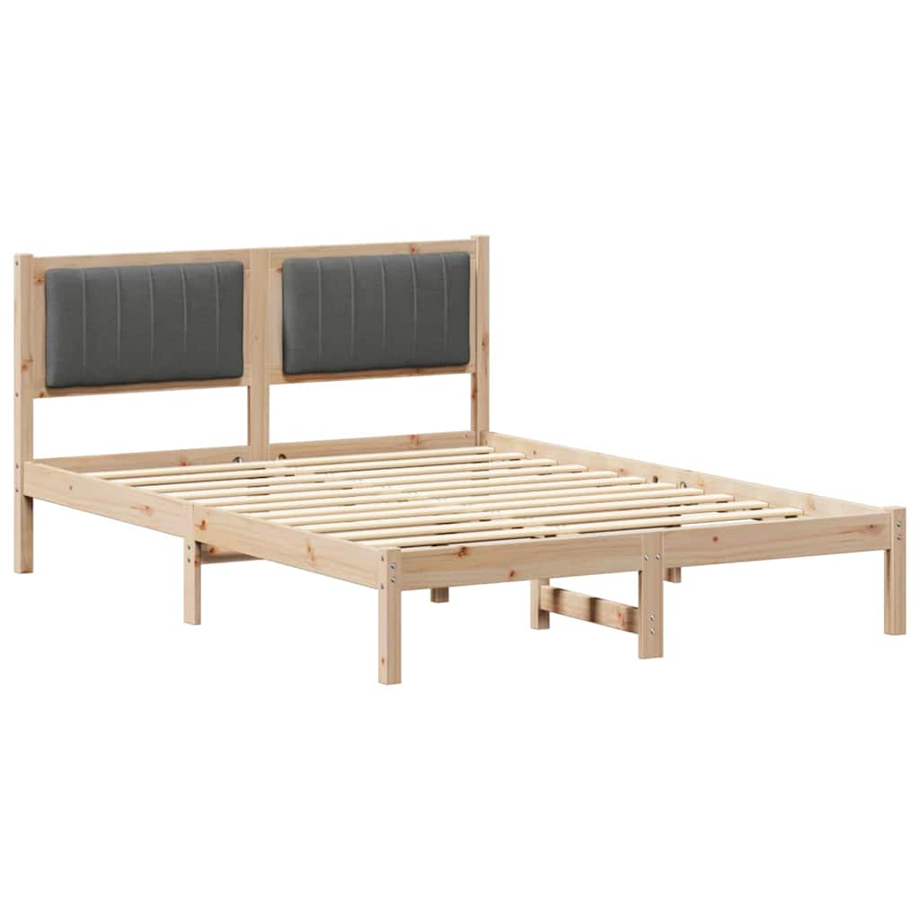 Bedframe met Gevoerd Hoofdgedeelte Donkergrijs 135 x 190 cm is nu te koop bij PeponiXL, paradijselijk wonen!