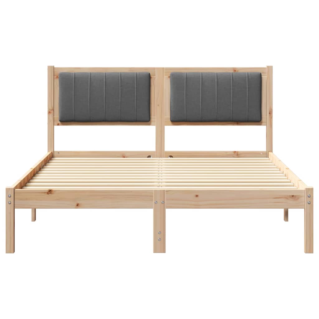Bedframe met Gevoerd Hoofdgedeelte Donkergrijs 135 x 190 cm is nu te koop bij PeponiXL, paradijselijk wonen!