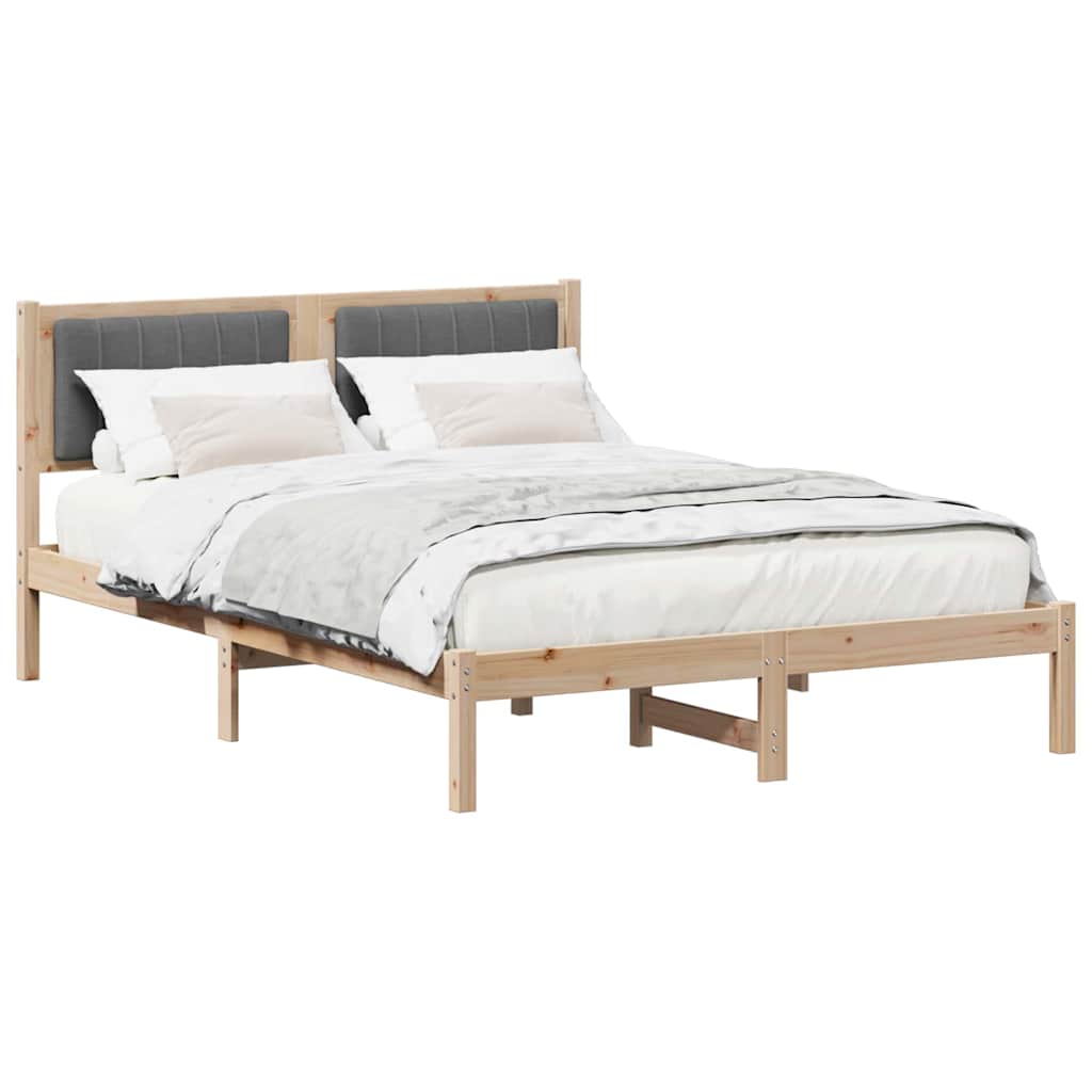 Bedframe met Gevoerd Hoofdgedeelte Donkergrijs 135 x 190 cm is nu te koop bij PeponiXL, paradijselijk wonen!