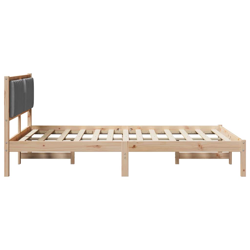 Bedframe met Gevoerd Hoofdgedeelte Donkergrijs 135 x 190 cm is nu te koop bij PeponiXL, paradijselijk wonen!