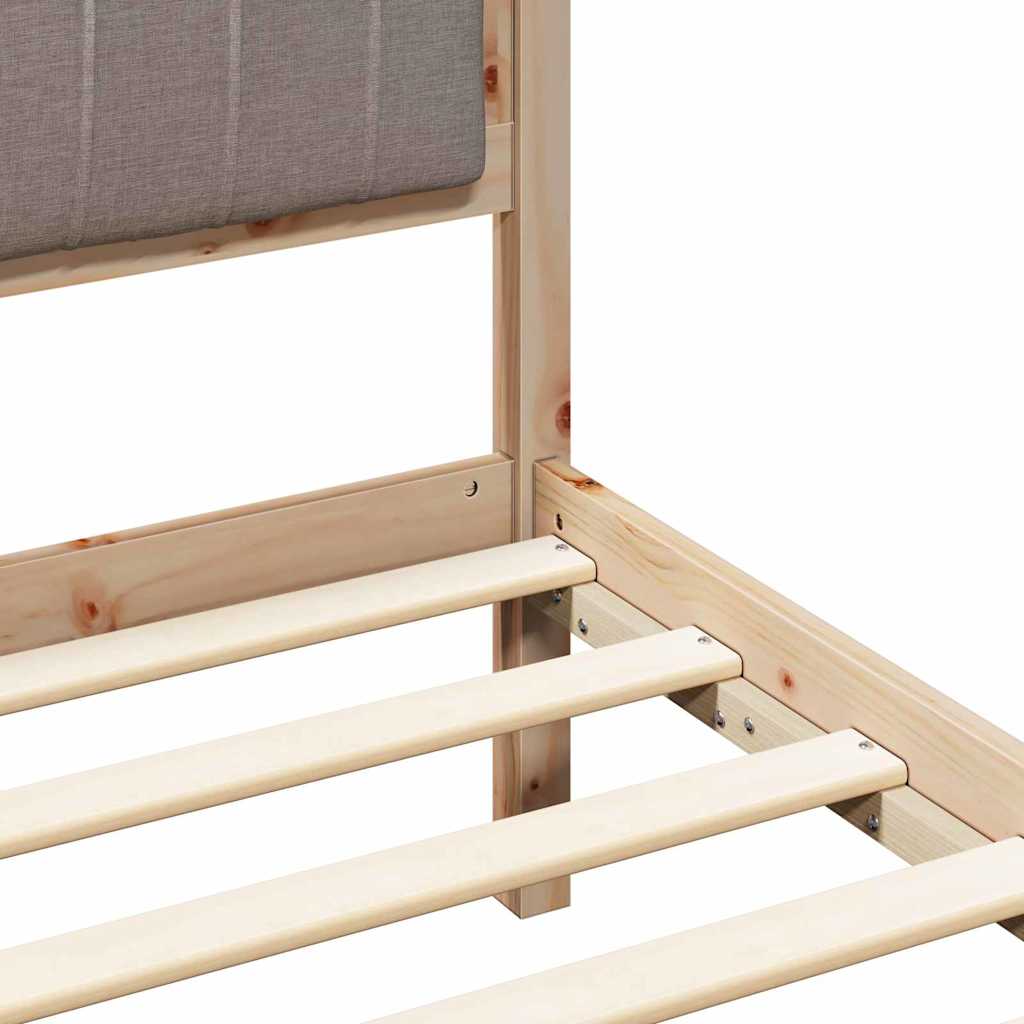 Bedframe met Gevoerd Hoofdgedeelte Taupe 135 x 190 cm is nu te koop bij PeponiXL, paradijselijk wonen!