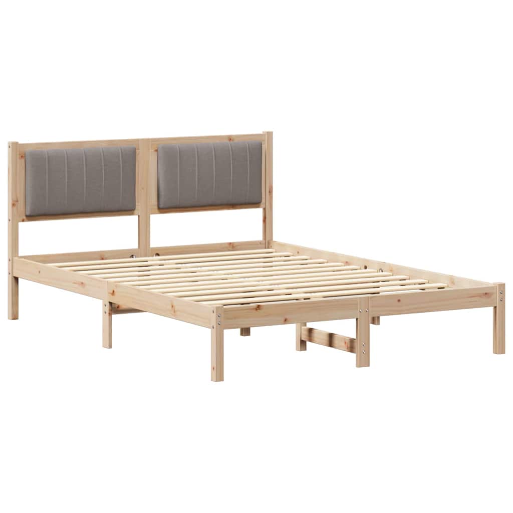 Bedframe met Gevoerd Hoofdgedeelte Taupe 135 x 190 cm is nu te koop bij PeponiXL, paradijselijk wonen!