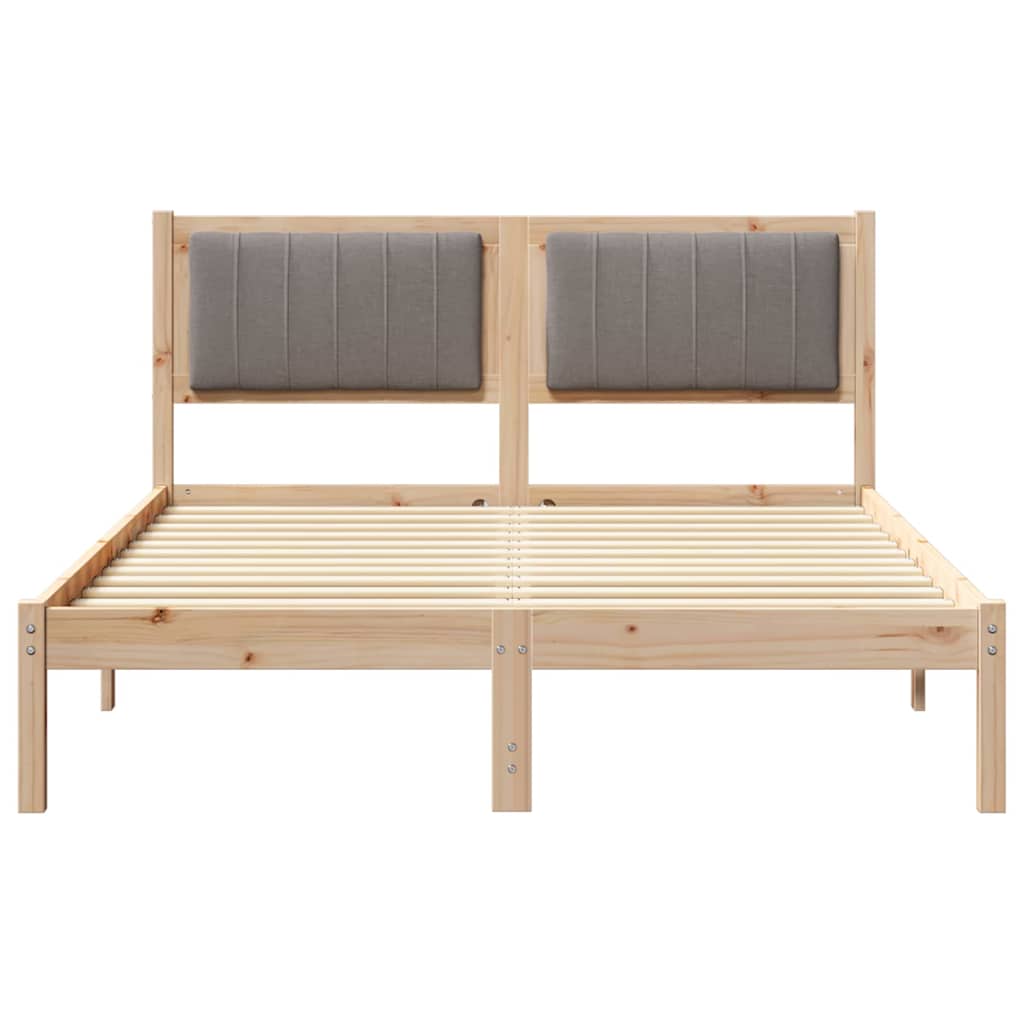 Bedframe met Gevoerd Hoofdgedeelte Taupe 135 x 190 cm is nu te koop bij PeponiXL, paradijselijk wonen!