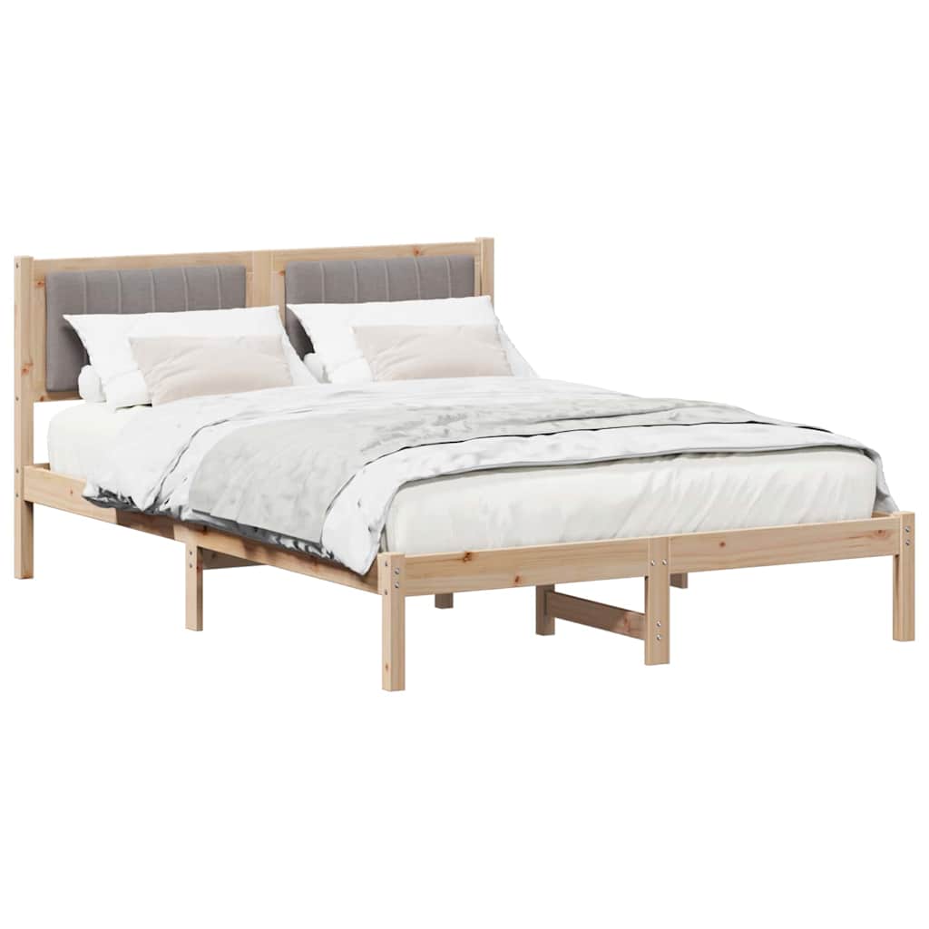 Bedframe met Gevoerd Hoofdgedeelte Taupe 135 x 190 cm is nu te koop bij PeponiXL, paradijselijk wonen!