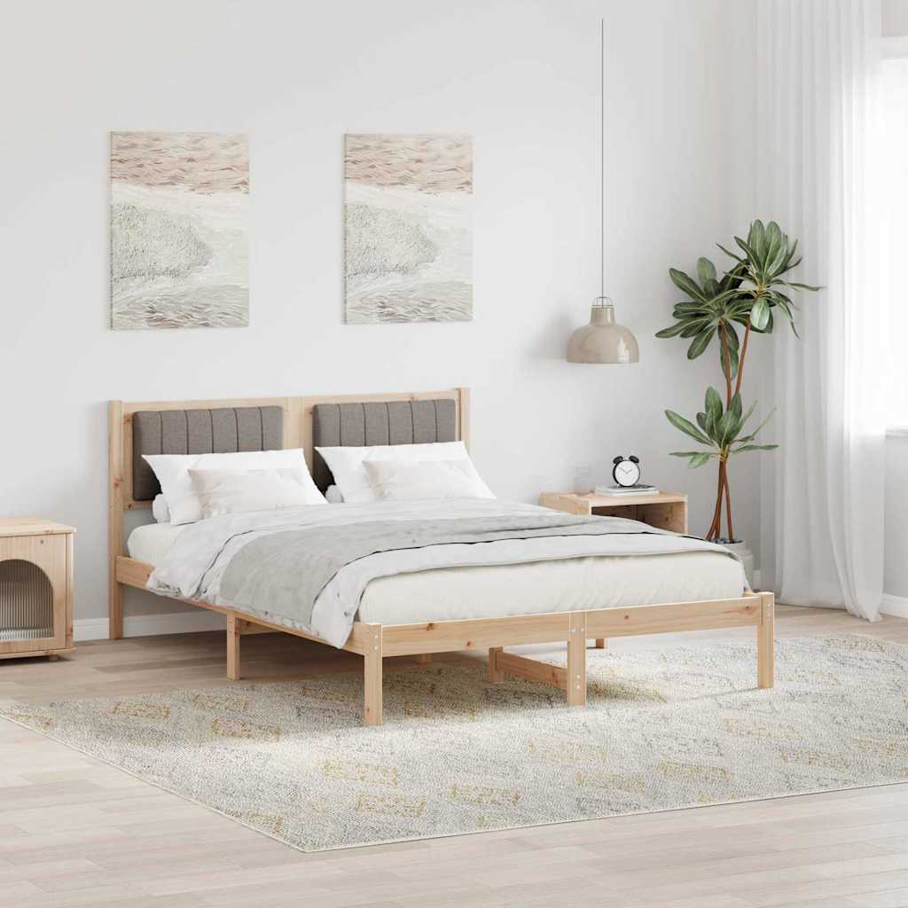 Bedframe met Gevoerd Hoofdgedeelte Taupe 120 x 190 cm is nu te koop bij PeponiXL, paradijselijk wonen!