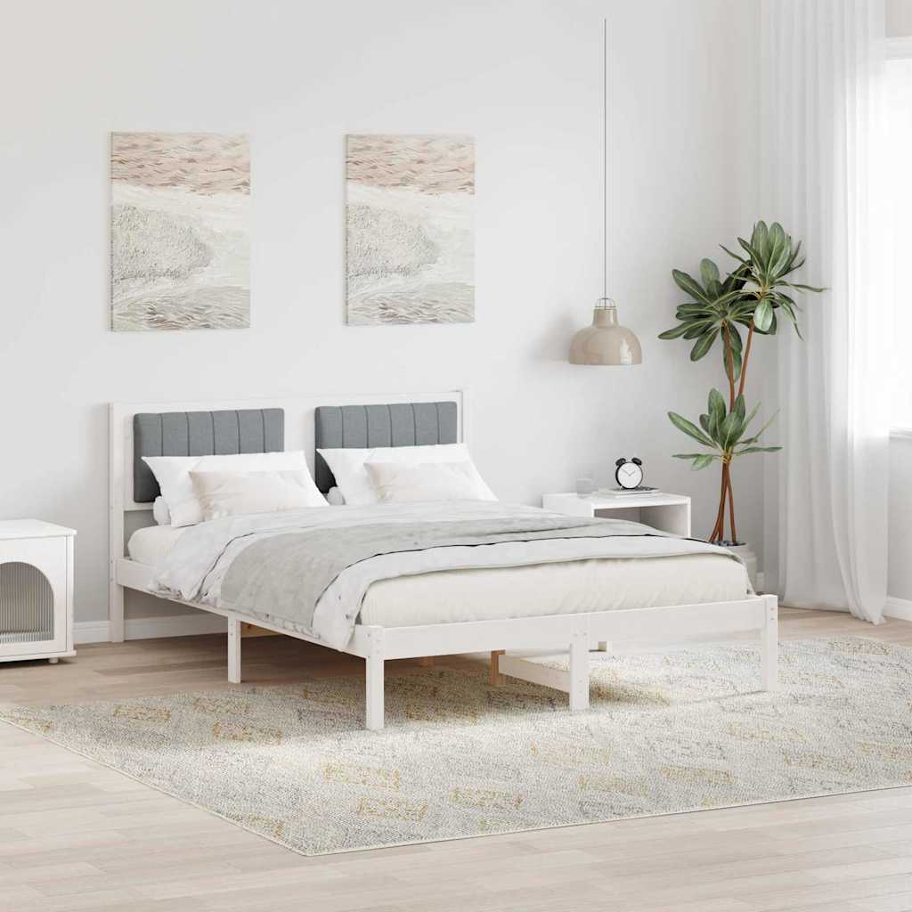 Bedframe met Gevoerd Hoofdgedeelte Lichtgrijs 120 x 190 cm is nu te koop bij PeponiXL, paradijselijk wonen!