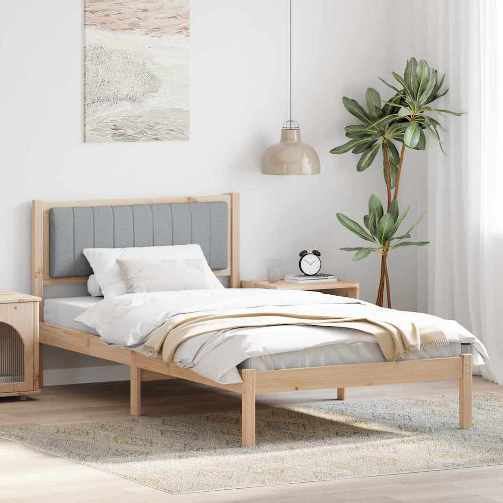Bedframe met Gevoerd Hoofdgedeelte Lichtgrijs 100 x 200 cm is nu te koop bij PeponiXL, paradijselijk wonen!