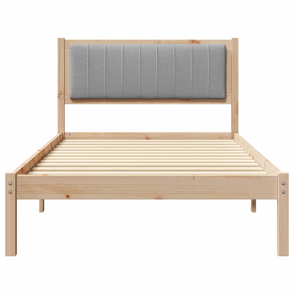Bedframe met Gevoerd Hoofdgedeelte Lichtgrijs 100 x 200 cm is nu te koop bij PeponiXL, paradijselijk wonen!