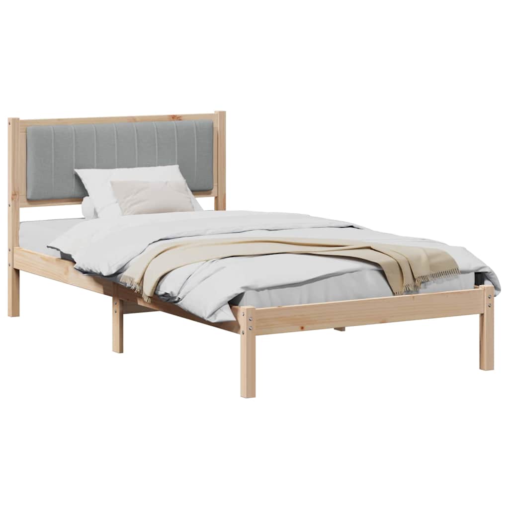 Bedframe met Gevoerd Hoofdgedeelte Lichtgrijs 100 x 200 cm is nu te koop bij PeponiXL, paradijselijk wonen!