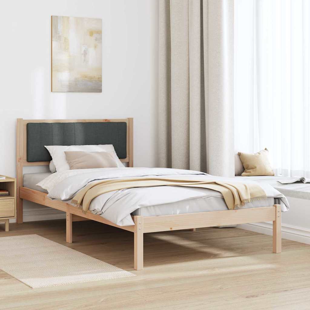 Bedframe met Gevoerd Hoofdgedeelte Donkergrijs 100 x 200 cm is nu te koop bij PeponiXL, paradijselijk wonen!