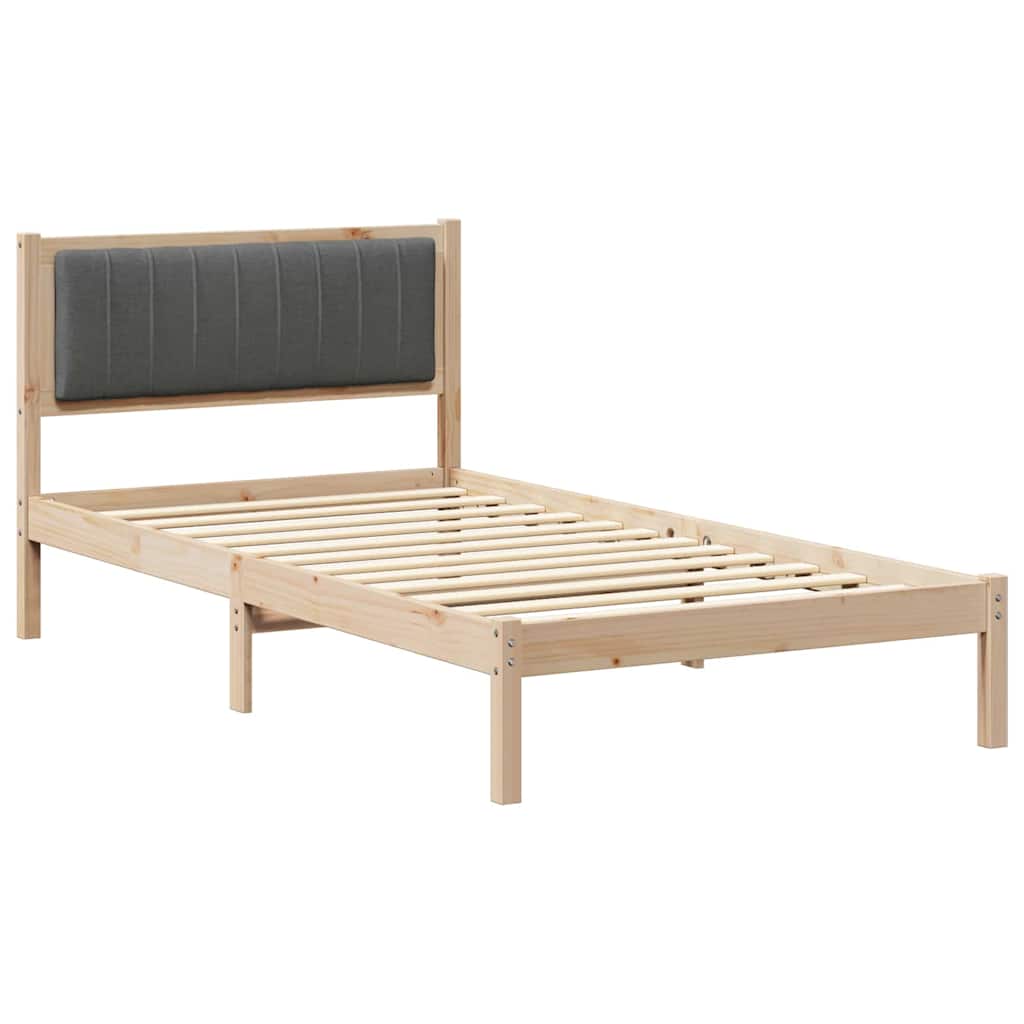 Bedframe met Gevoerd Hoofdgedeelte Donkergrijs 100 x 200 cm is nu te koop bij PeponiXL, paradijselijk wonen!