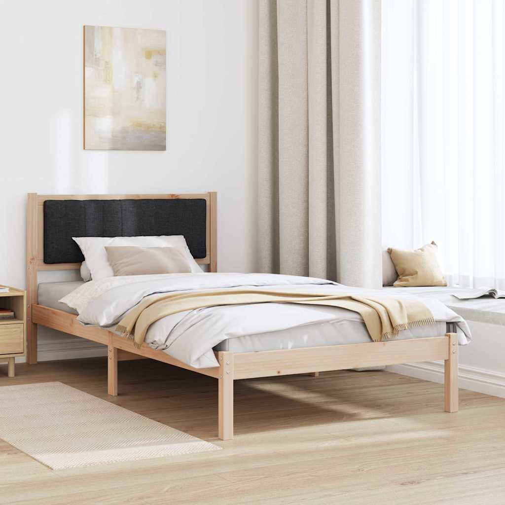 Bedframe met Gevoerd Hoofdgedeelte Zwart 100 x 200 cm is nu te koop bij PeponiXL, paradijselijk wonen!