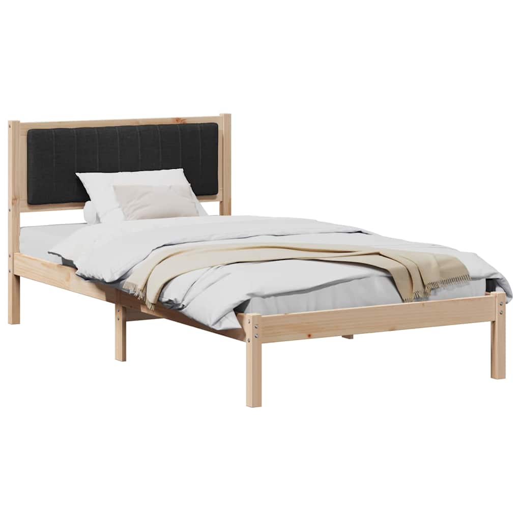 Bedframe met Gevoerd Hoofdgedeelte Zwart 100 x 200 cm is nu te koop bij PeponiXL, paradijselijk wonen!