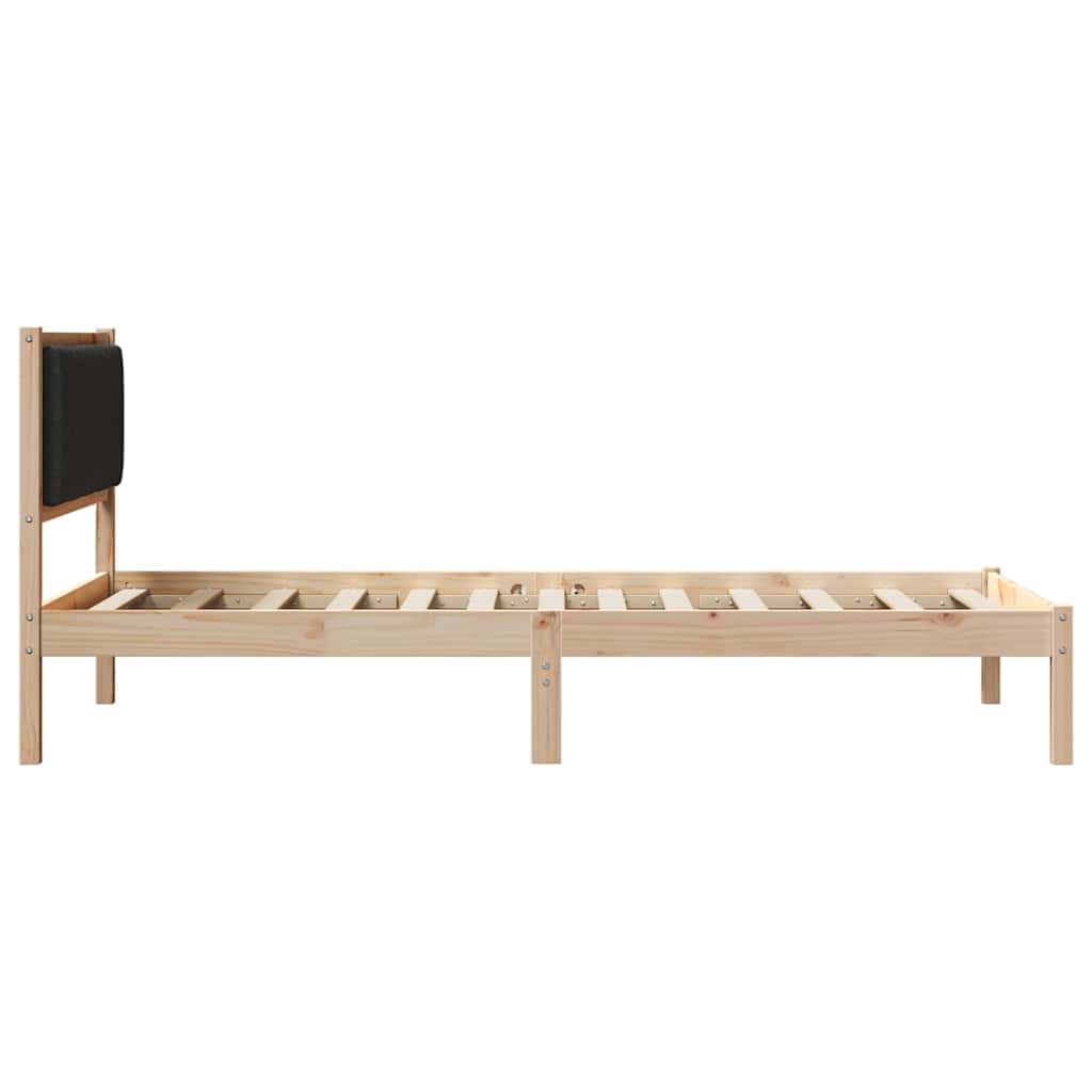 Bedframe met Gevoerd Hoofdgedeelte Zwart 100 x 200 cm is nu te koop bij PeponiXL, paradijselijk wonen!