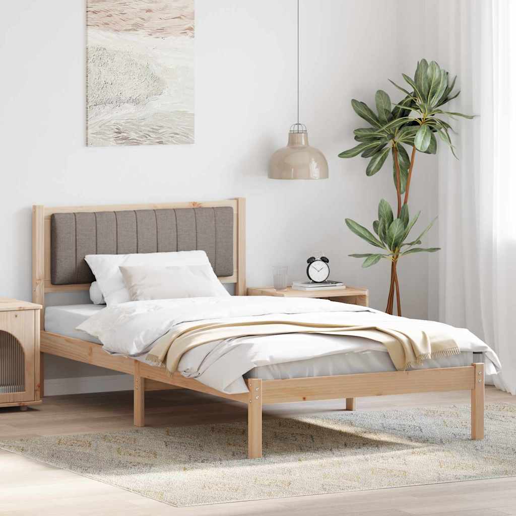 Bedframe met Gevoerd Hoofdgedeelte Taupe 100 x 200 cm is nu te koop bij PeponiXL, paradijselijk wonen!