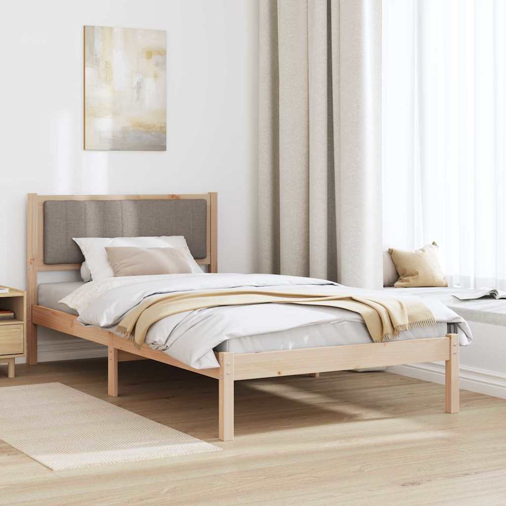 Bedframe met Gevoerd Hoofdgedeelte Taupe 100 x 200 cm is nu te koop bij PeponiXL, paradijselijk wonen!