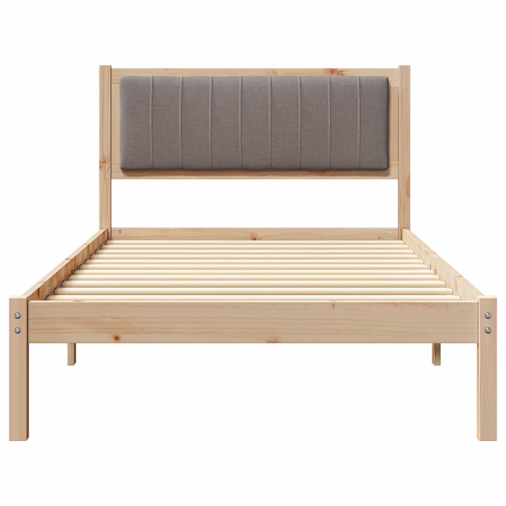 Bedframe met Gevoerd Hoofdgedeelte Taupe 100 x 200 cm is nu te koop bij PeponiXL, paradijselijk wonen!
