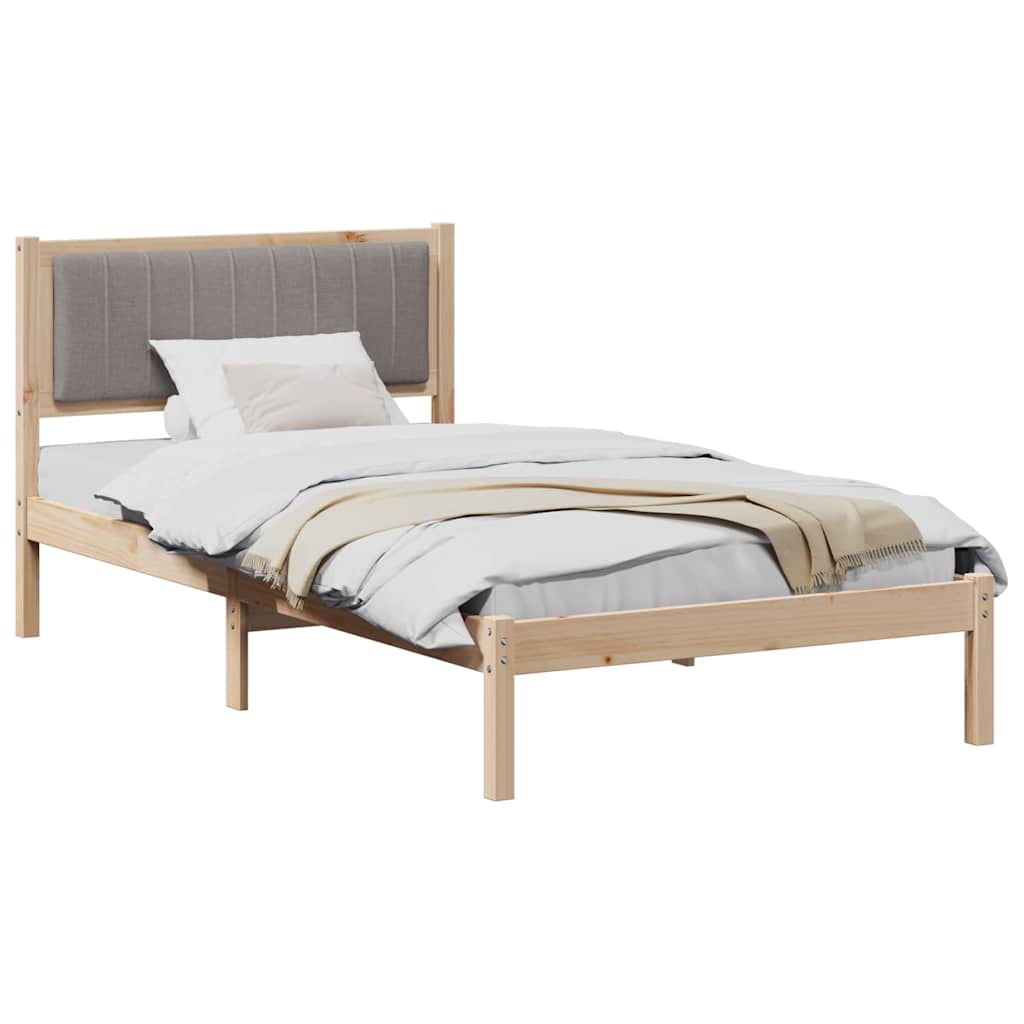 Bedframe met Gevoerd Hoofdgedeelte Taupe 100 x 200 cm is nu te koop bij PeponiXL, paradijselijk wonen!