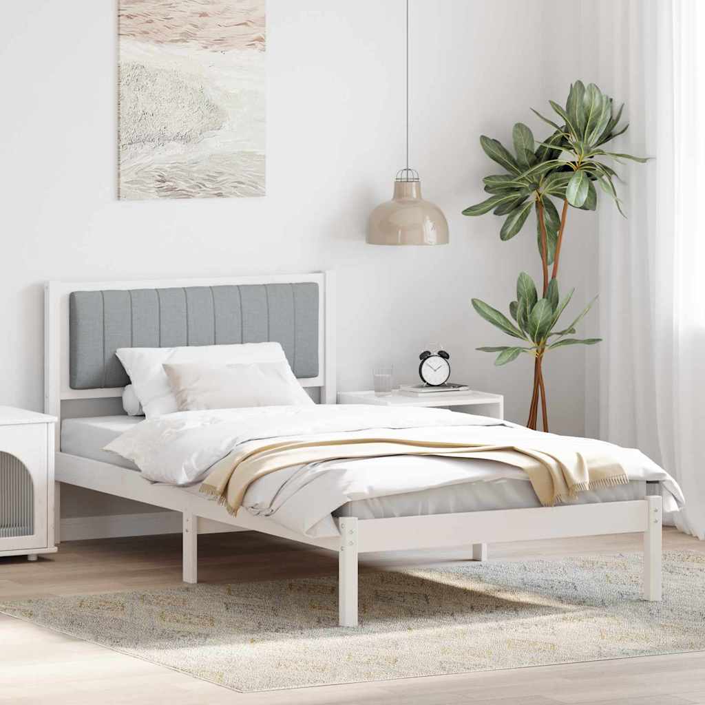 Bedframe met Gevoerd Hoofdgedeelte Lichtgrijs 100 x 200 cm is nu te koop bij PeponiXL, paradijselijk wonen!