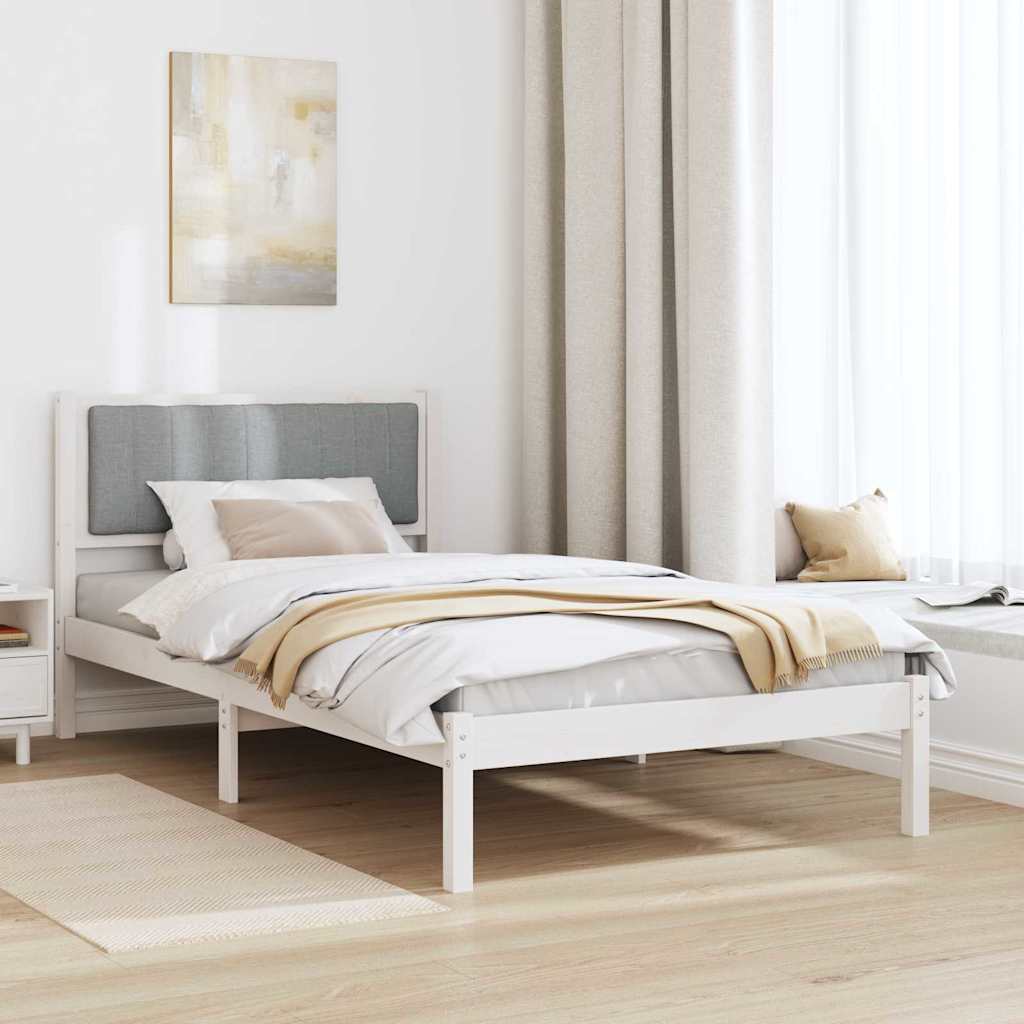 Bedframe met Gevoerd Hoofdgedeelte Lichtgrijs 100 x 200 cm is nu te koop bij PeponiXL, paradijselijk wonen!