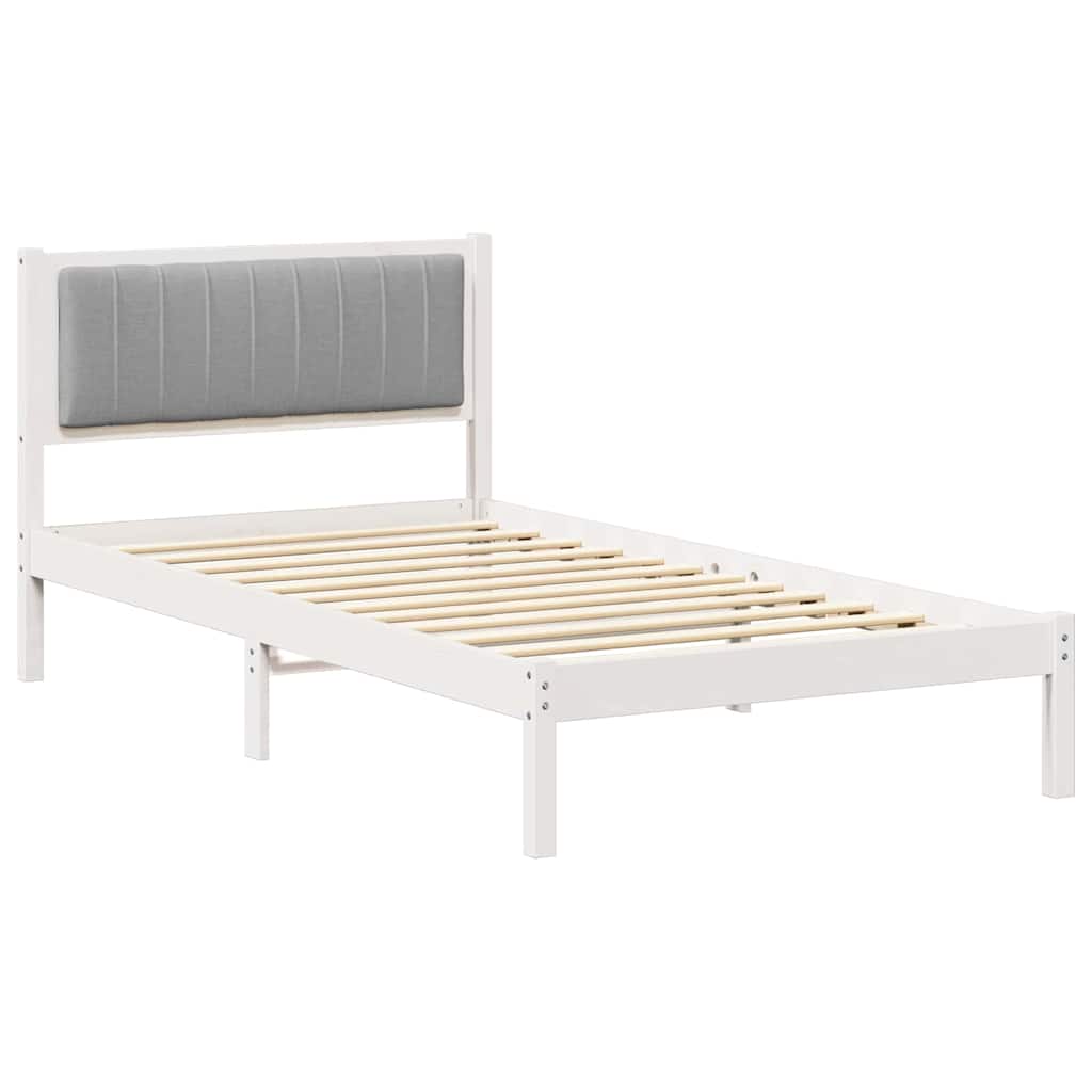 Bedframe met Gevoerd Hoofdgedeelte Lichtgrijs 100 x 200 cm is nu te koop bij PeponiXL, paradijselijk wonen!