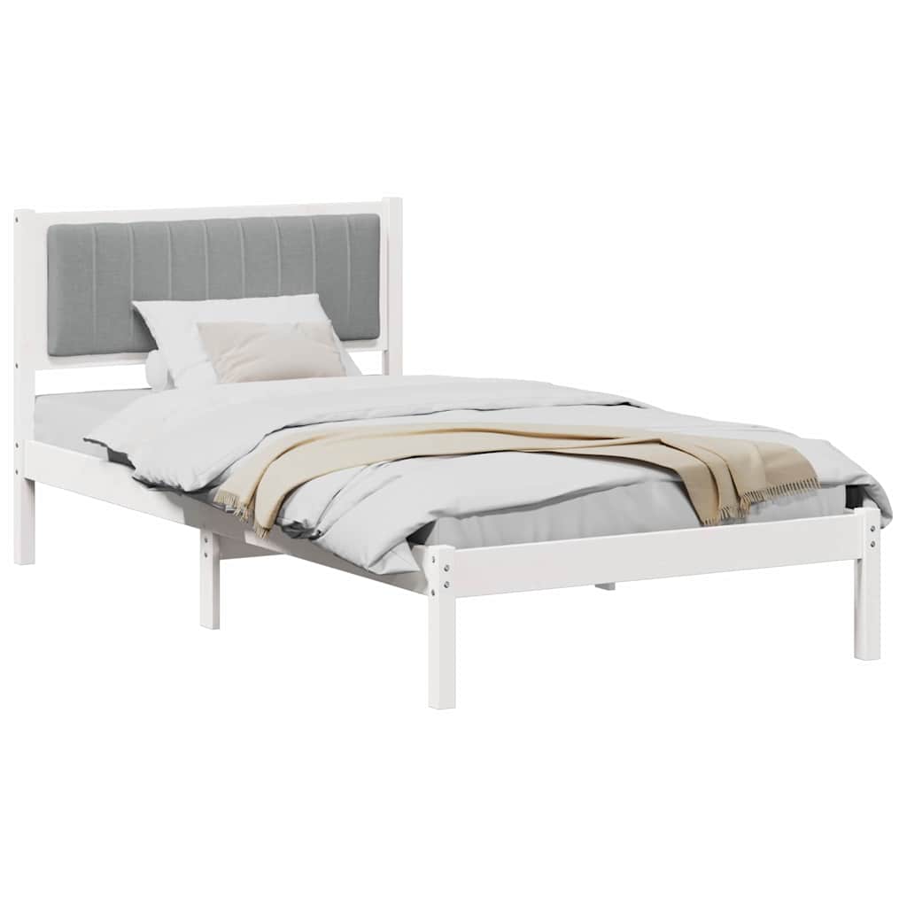 Bedframe met Gevoerd Hoofdgedeelte Lichtgrijs 100 x 200 cm is nu te koop bij PeponiXL, paradijselijk wonen!