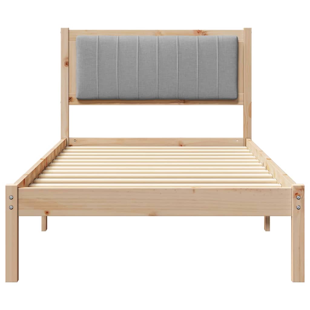 Bedframe met Gevoerd Hoofdgedeelte Lichtgrijs 90 x 200 cm is nu te koop bij PeponiXL, paradijselijk wonen!
