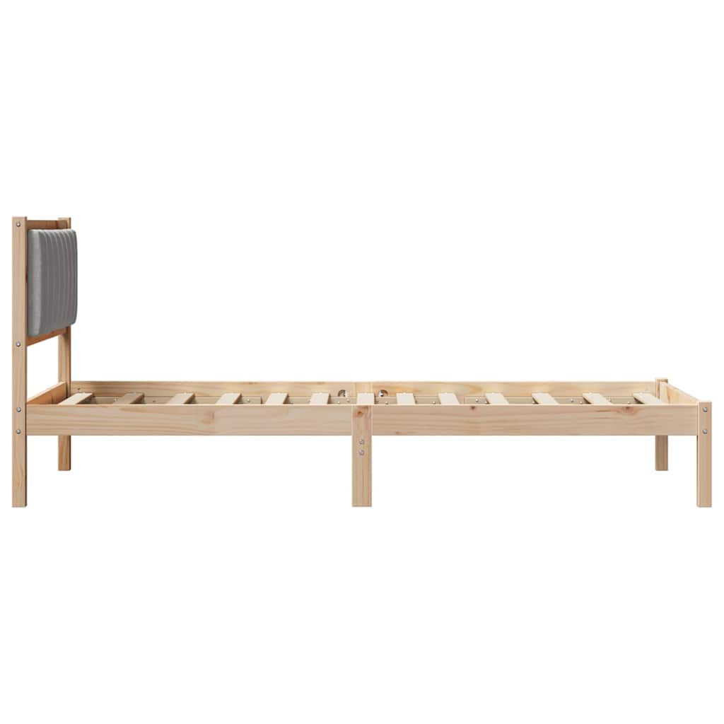 Bedframe met Gevoerd Hoofdgedeelte Lichtgrijs 90 x 200 cm is nu te koop bij PeponiXL, paradijselijk wonen!
