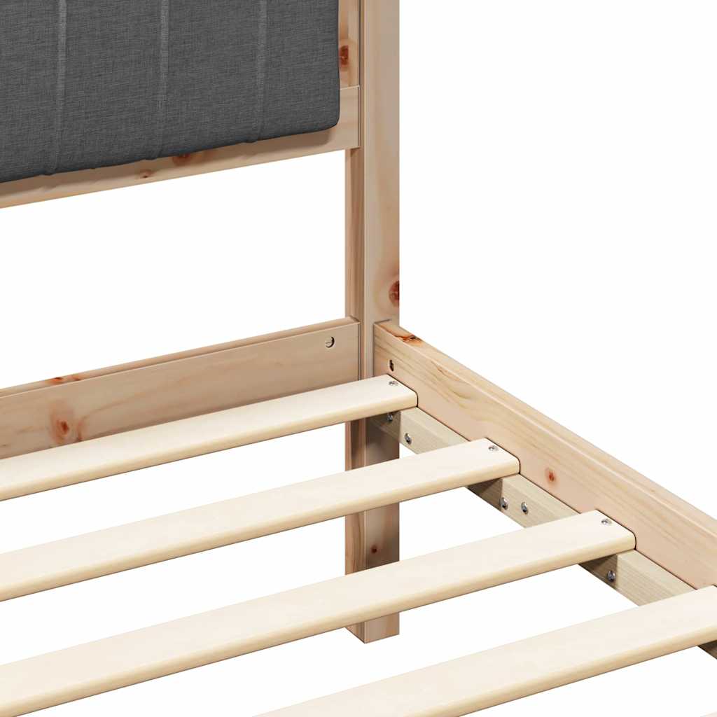 Bedframe met Gevoerd Hoofdgedeelte Donkergrijs 90 x 200 cm is nu te koop bij PeponiXL, paradijselijk wonen!