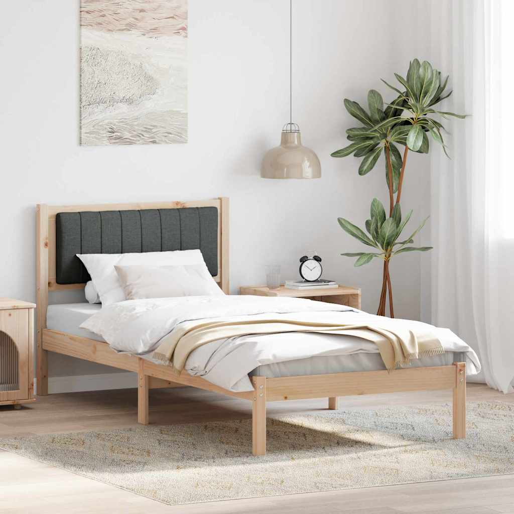 Bedframe met Gevoerd Hoofdgedeelte Donkergrijs 90 x 200 cm is nu te koop bij PeponiXL, paradijselijk wonen!