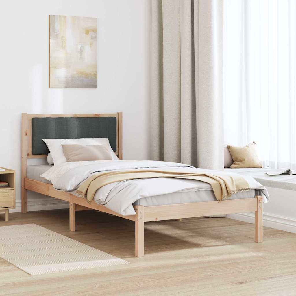 Bedframe met Gevoerd Hoofdgedeelte Donkergrijs 90 x 200 cm is nu te koop bij PeponiXL, paradijselijk wonen!