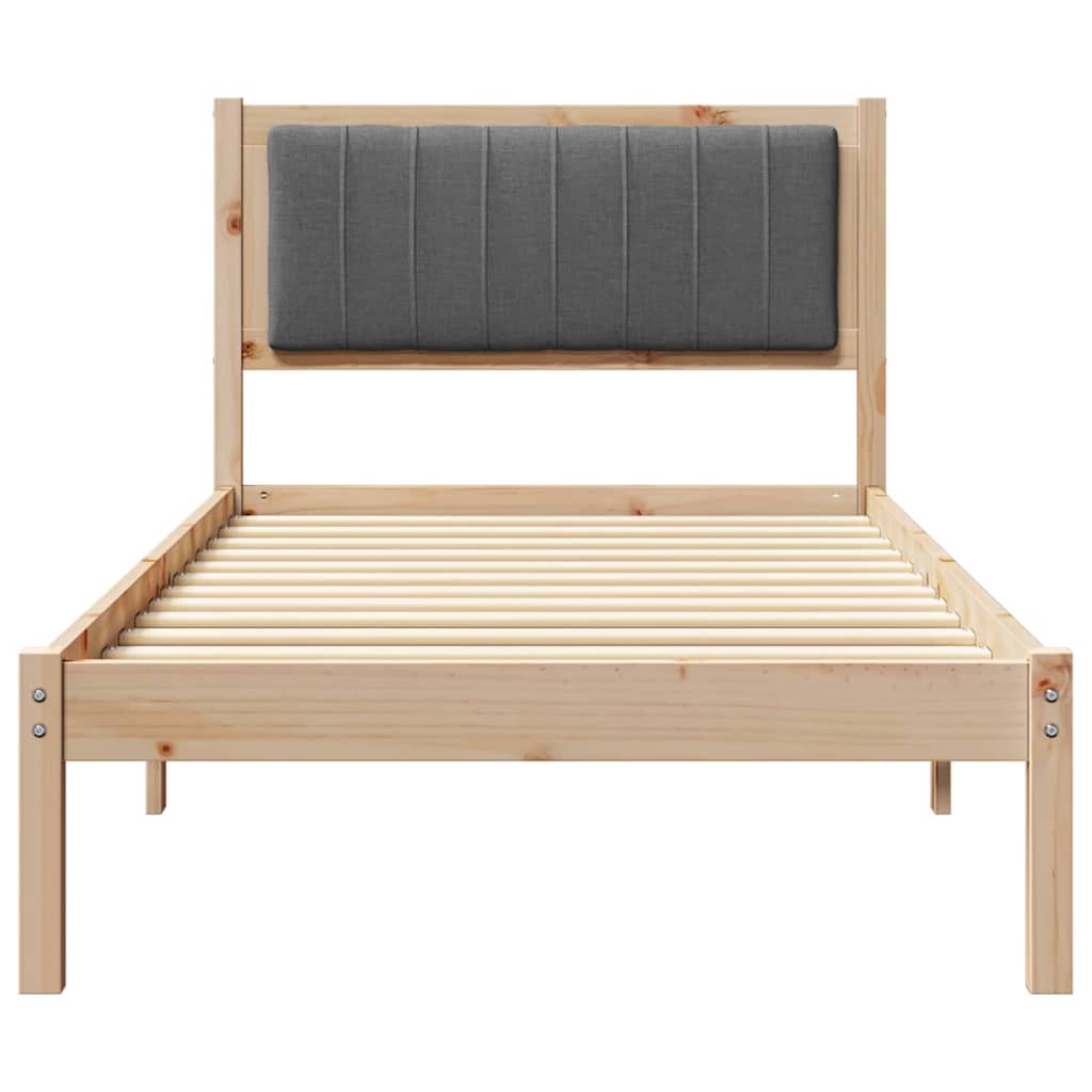 Bedframe met Gevoerd Hoofdgedeelte Donkergrijs 90 x 200 cm is nu te koop bij PeponiXL, paradijselijk wonen!