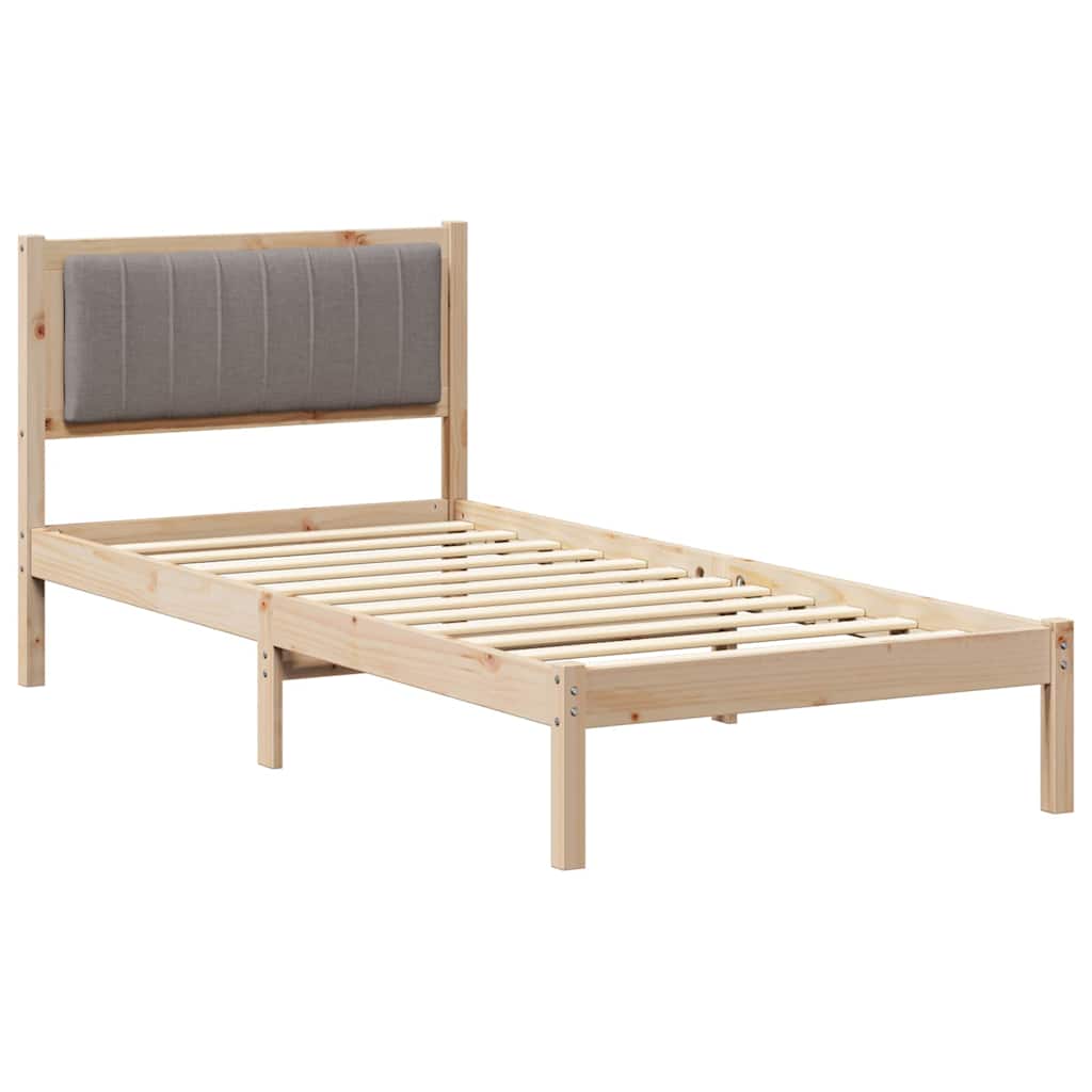 Bedframe met Gevoerd Hoofdgedeelte Taupe 90 x 200 cm is nu te koop bij PeponiXL, paradijselijk wonen!