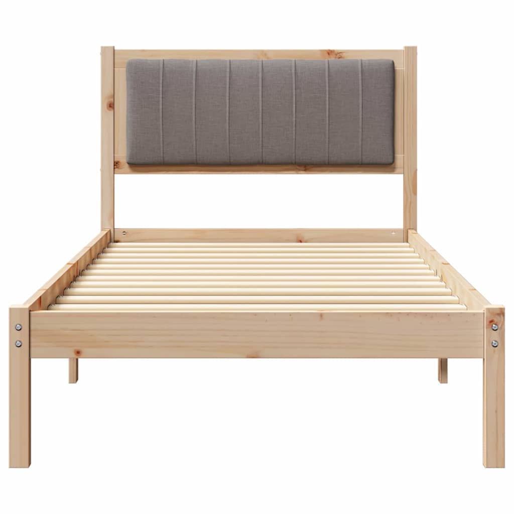 Bedframe met Gevoerd Hoofdgedeelte Taupe 90 x 200 cm is nu te koop bij PeponiXL, paradijselijk wonen!