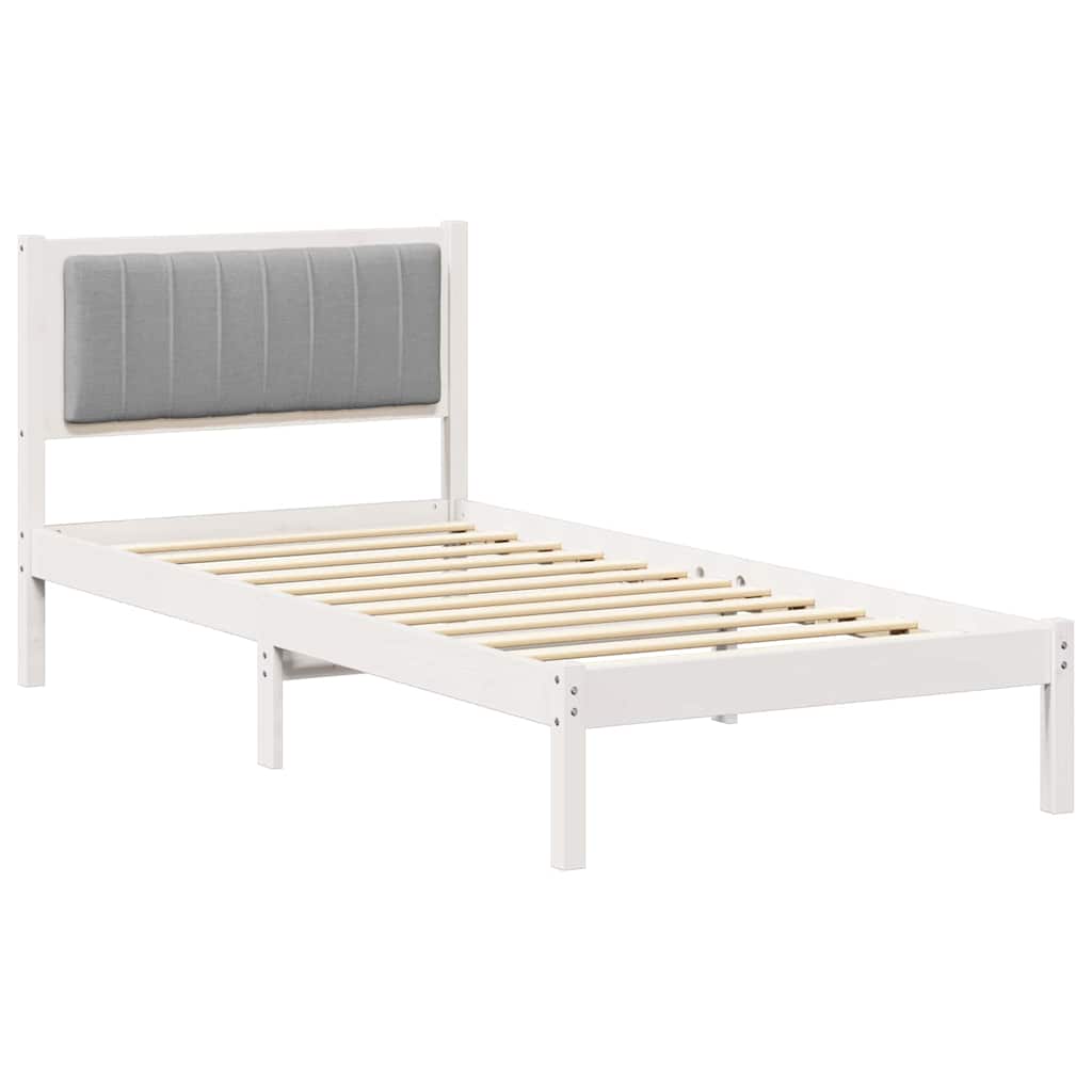 Bedframe met Gevoerd Hoofdgedeelte Lichtgrijs 90 x 200 cm is nu te koop bij PeponiXL, paradijselijk wonen!
