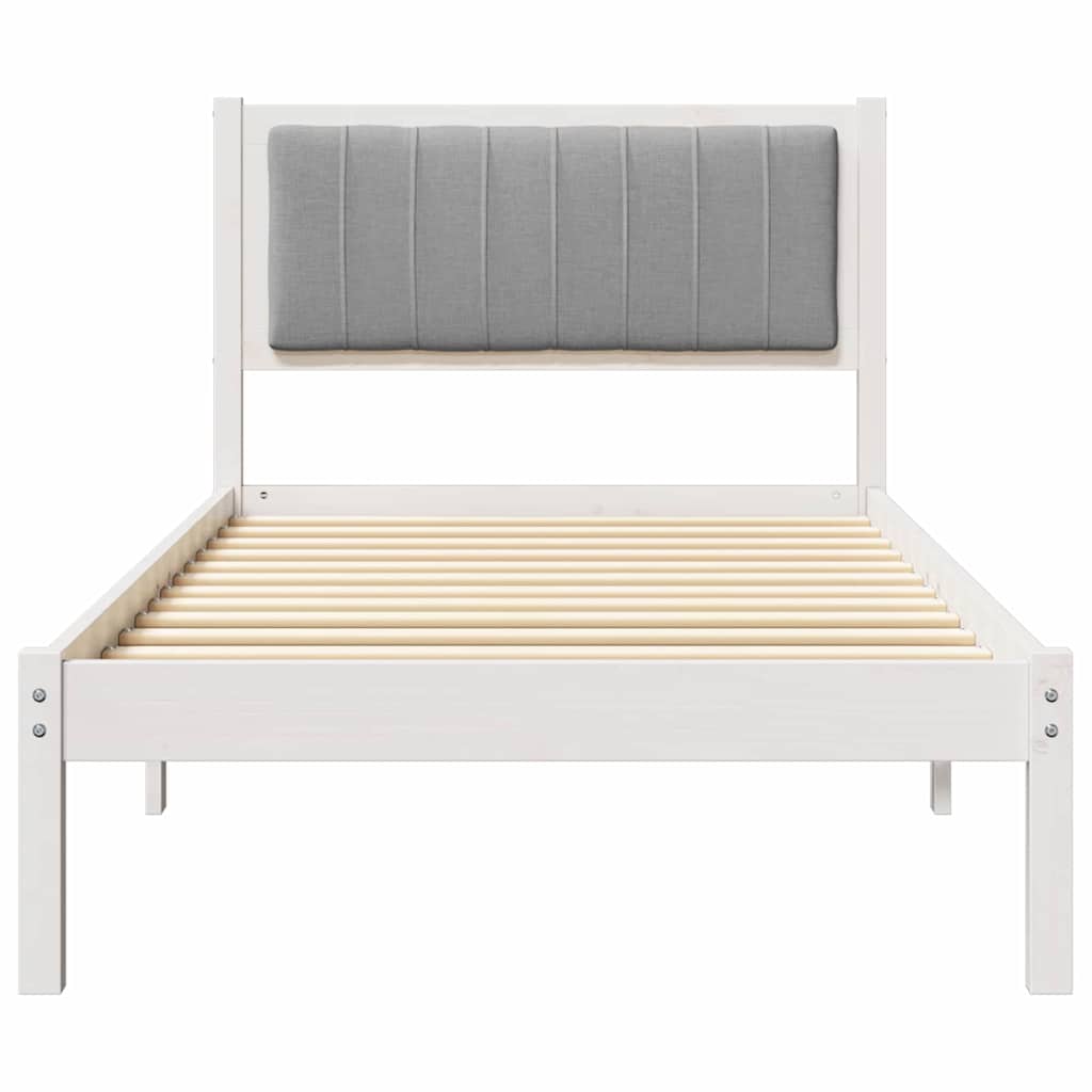 Bedframe met Gevoerd Hoofdgedeelte Lichtgrijs 90 x 200 cm is nu te koop bij PeponiXL, paradijselijk wonen!