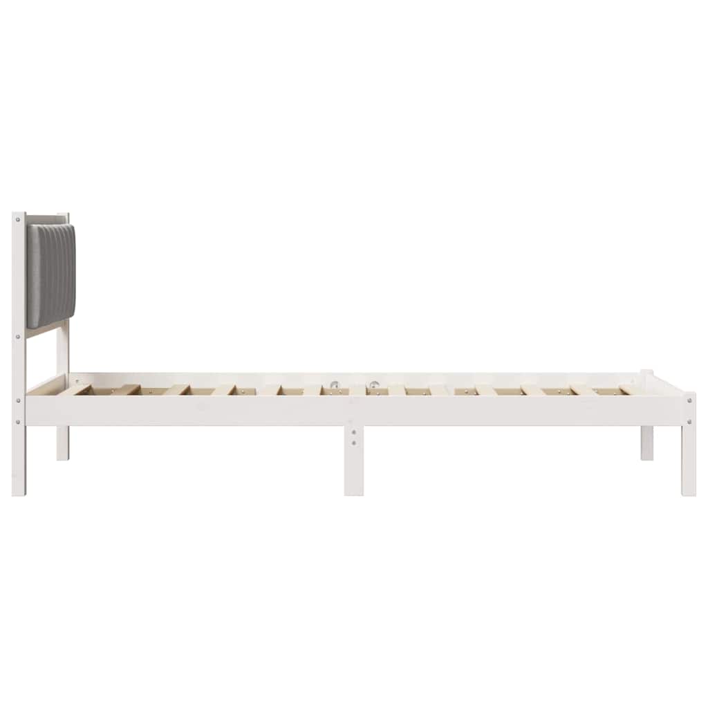 Bedframe met Gevoerd Hoofdgedeelte Lichtgrijs 90 x 200 cm is nu te koop bij PeponiXL, paradijselijk wonen!