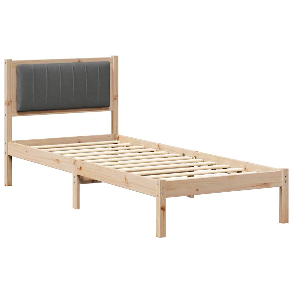 Bedframe met Gevoerd Hoofdgedeelte Donkergrijs 80 x 200 cm is nu te koop bij PeponiXL, paradijselijk wonen!