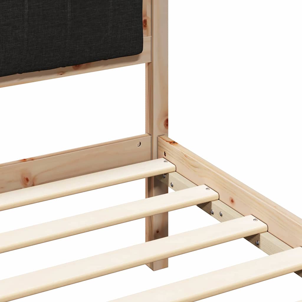 Bedframe met Gevoerd Hoofdgedeelte Zwart 80 x 200 cm is nu te koop bij PeponiXL, paradijselijk wonen!